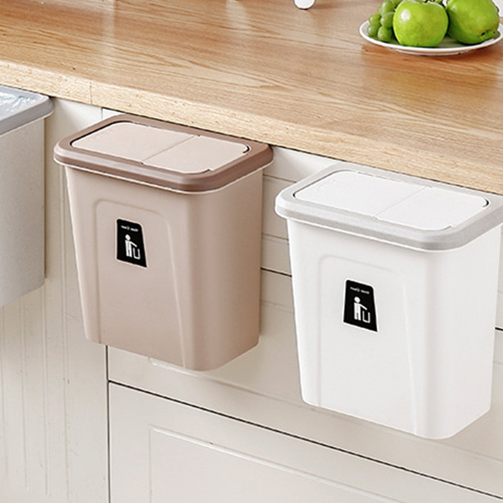 Wall-mounted trash can