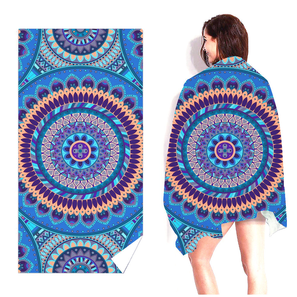 Beach towel with mandala, Ethnic style