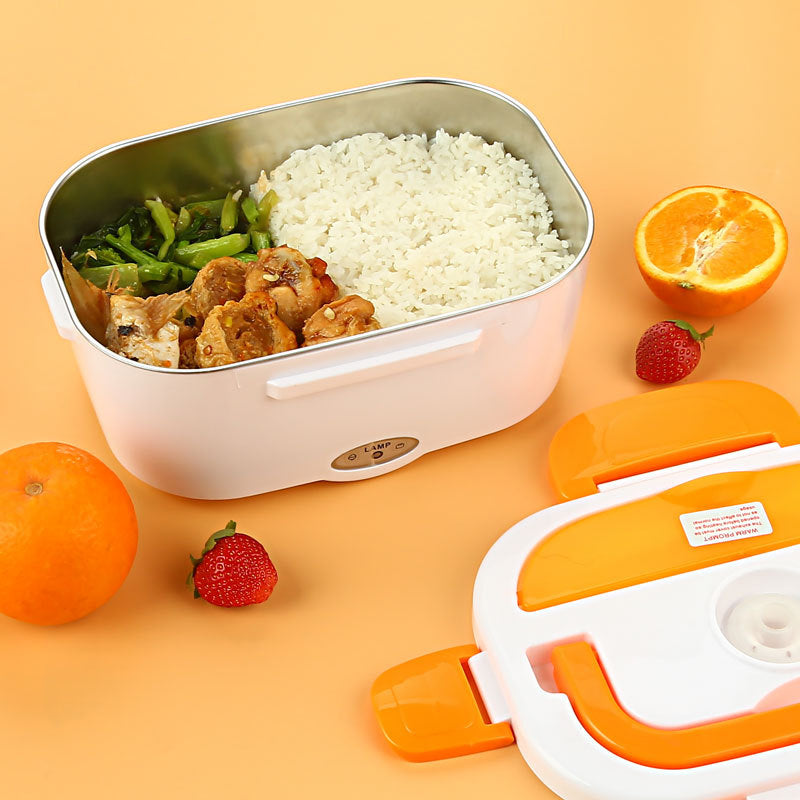 Electric Heated Lunch Box Stainless Steel School Car Picnic Food Heating Heater Food Warmer Container