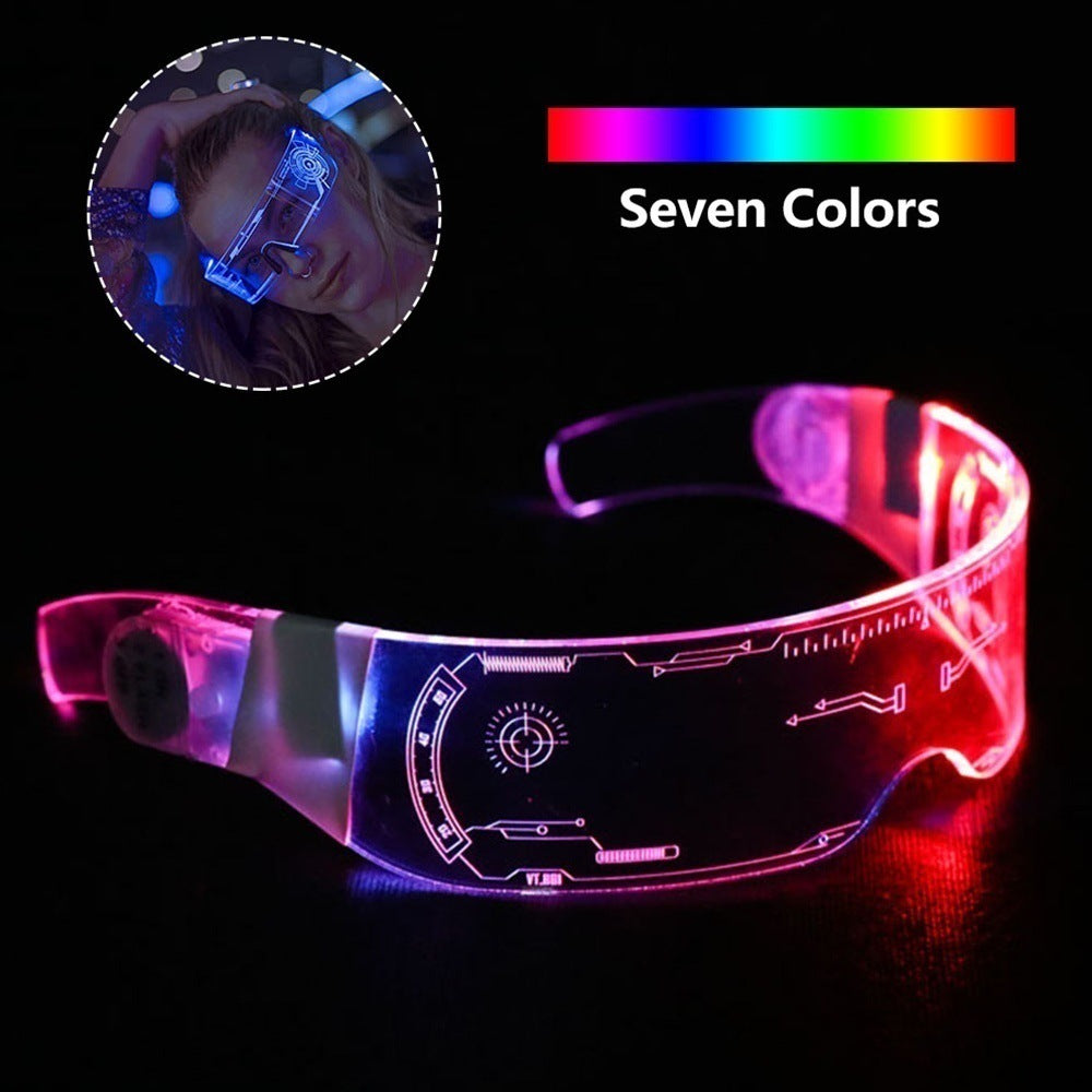 LED Luminous Glasses Party Bar Disco Punk Glasses Futuristic Style Festival Goggles Decoration Gifts