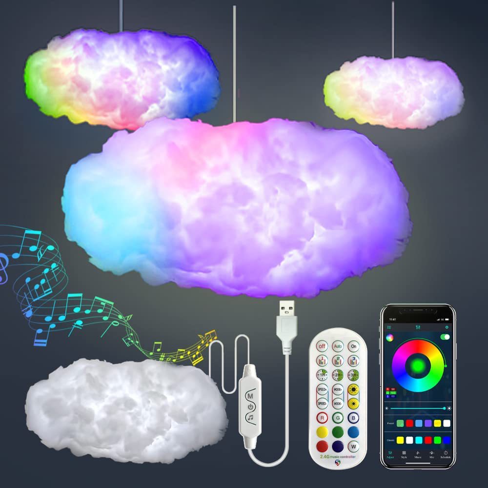 USB Cloud Light APP Control Music Synchronization  Clouds Bedroom Room Light