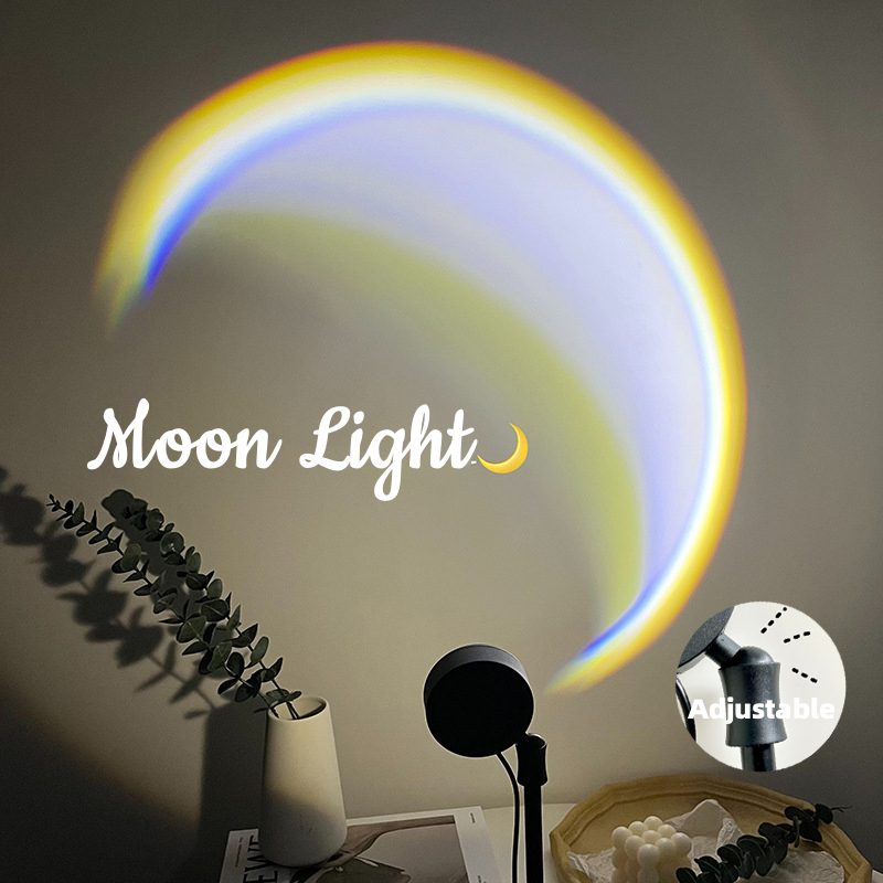 INS USB Moon Lamp LED Rainbow Neon For Bedroom Home Decor