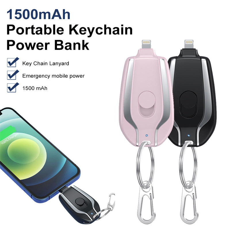 1500mAh Mini Power Emergency Pod Keychain Fast Charging Backup Power Bank