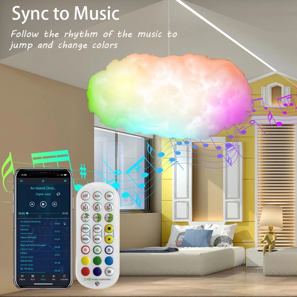 USB Cloud Light APP Control Music Synchronization  Clouds Bedroom Room Light