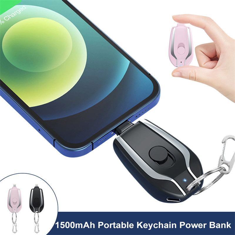 1500mAh Mini Power Emergency Pod Keychain Fast Charging Backup Power Bank